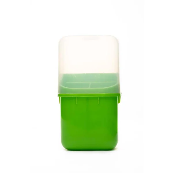 Porta cubiertos con tapa y divisiones verde