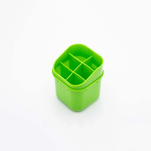 Porta cubiertos con tapa y divisiones verde - Imagen 3