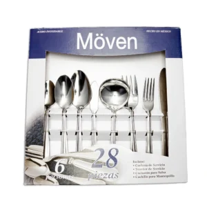 Juego De 28 Cubiertos Aries Acero Inoxidable Moven