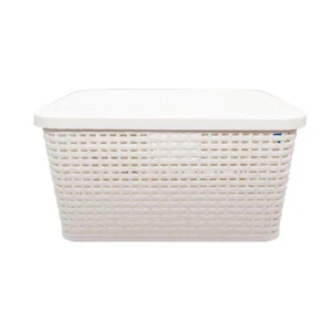 Canasta Rattan Blanco Niebla 29cm Plástico La Ardilla