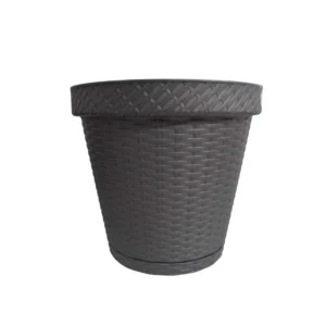 Maceta Rattan Gris Oxford 34.6cm Plástico La Ardilla