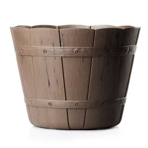 Maceta Redonda Nogal 36cm Plástico La Ardilla