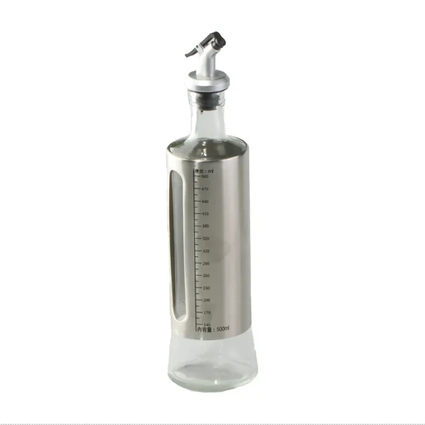 Vinagrera Aceitera de Vidrio y Acero Inoxidable 500ml - Imagen 2