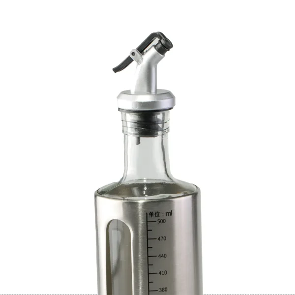 Vinagrera Aceitera de Vidrio y Acero Inoxidable 500ml - Imagen 3