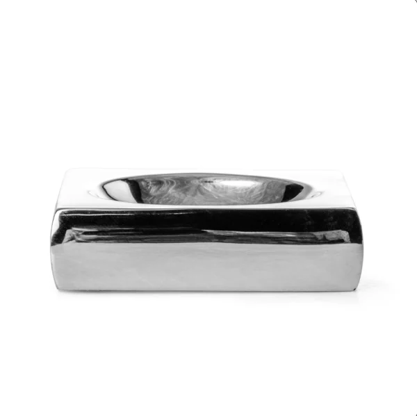 Jabonero Cuadrado Plateado 10.5cm Acero Inoxidable Nuvó