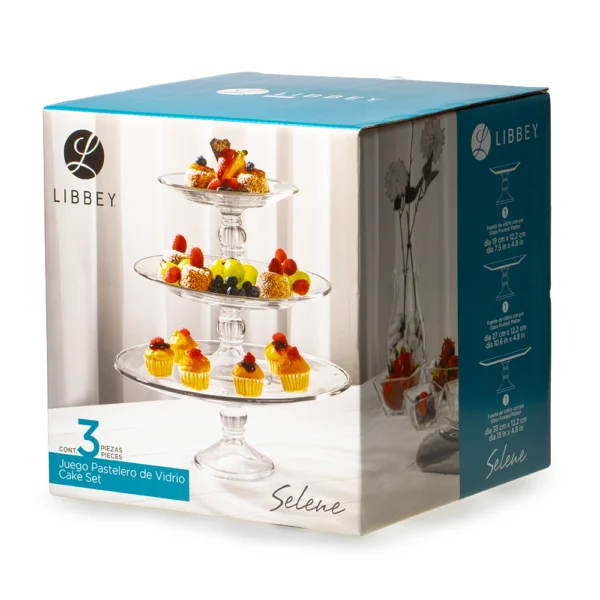 Pastelero Selene 3 Pisos Vidrio Libbey - Imagen 5