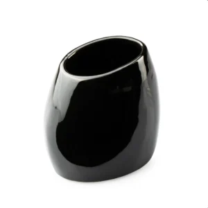 Vaso Portacepillos Negro 10cm Cerámica Top Choice