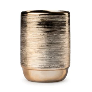 Vaso Portacepillos Dorado 11.5cm Cerámica Top Choice