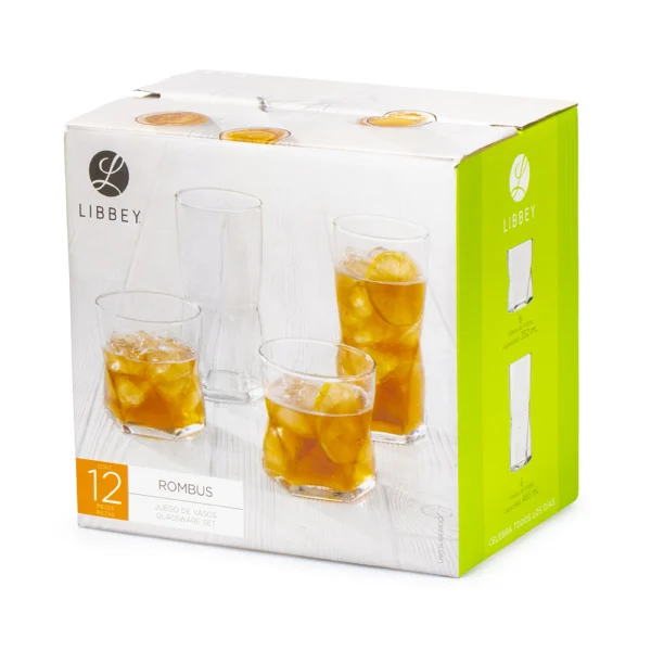 Juego 12 Vasos Rombos Vidrio Libbey - Imagen 8