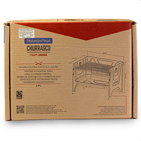 Asador Rectangular Portátil Aluminio Tramontina - Imagen 7