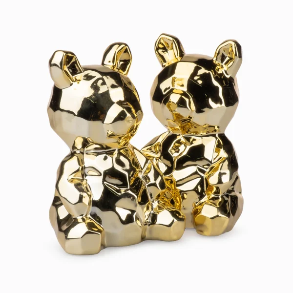 Oso Geométrico Dorado 15.5cm Porcelana Love And Lemons - Imagen 4