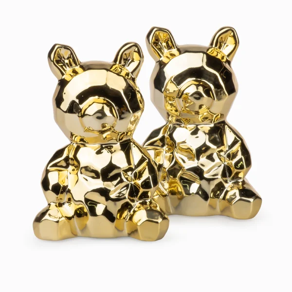 Oso Geométrico Dorado 15.5cm Porcelana Love And Lemons - Imagen 5