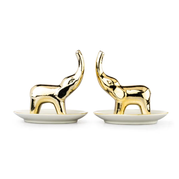 Joyero Elefante Dorado 11.5cm Porcelana Love And Lemons - Imagen 4