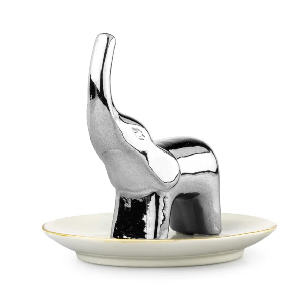 Joyero Elefante Plateado 11.5cm Porcelana Love And Lemons - Imagen 2