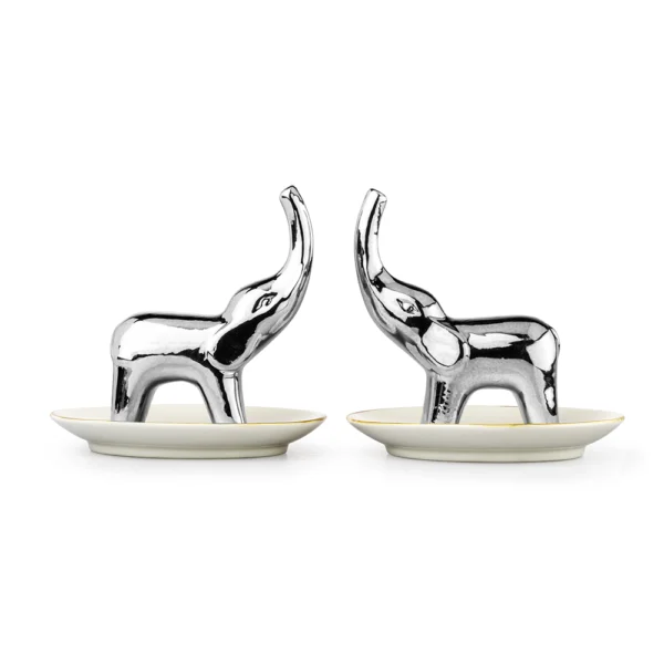 Joyero Elefante Plateado 11.5cm Porcelana Love And Lemons - Imagen 4