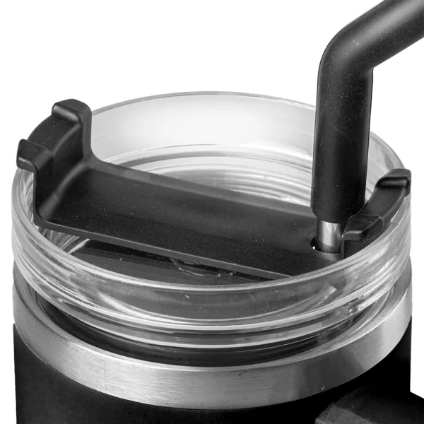 Termo Con Popote Negro 1.2L Acero Inoxidable Nuvó - Imagen 4