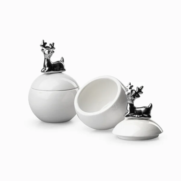 Joyero Reno Rudolph Plateado Porcelana Love And Lemons - Imagen 3