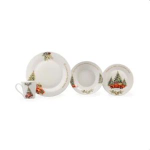 Vajilla 16pzas Navidad Merry Porcelana Crown Baccara