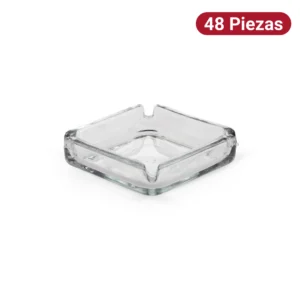 Cenicero Cuadrado Vidrio Santos 48 piezas
