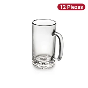 Tarro Cervecero Estriado 474ml Vidrio Crisa 12 Piezas