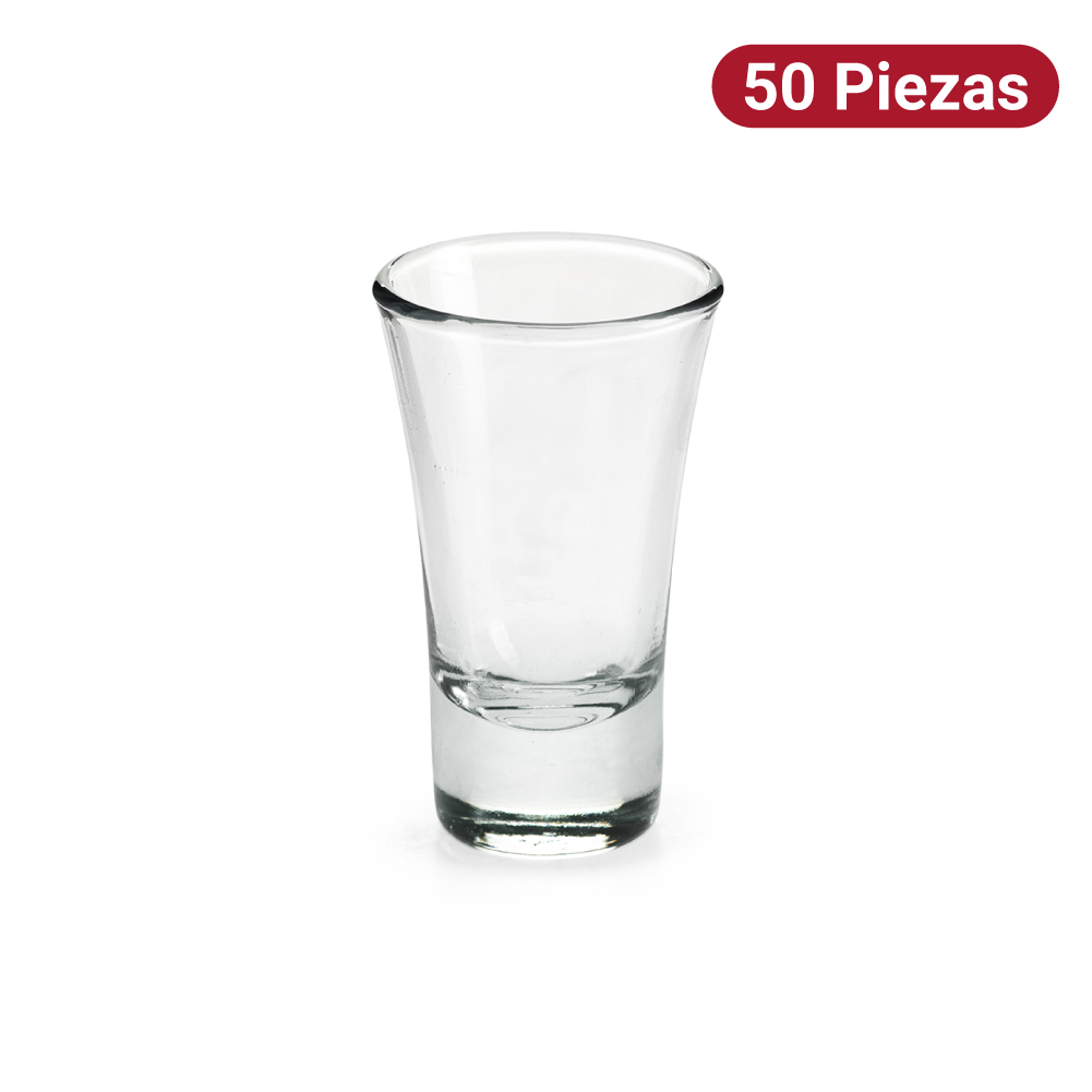 Vaso Tequilero Trompeta 60ml Vidrio Santos 50 Piezas
