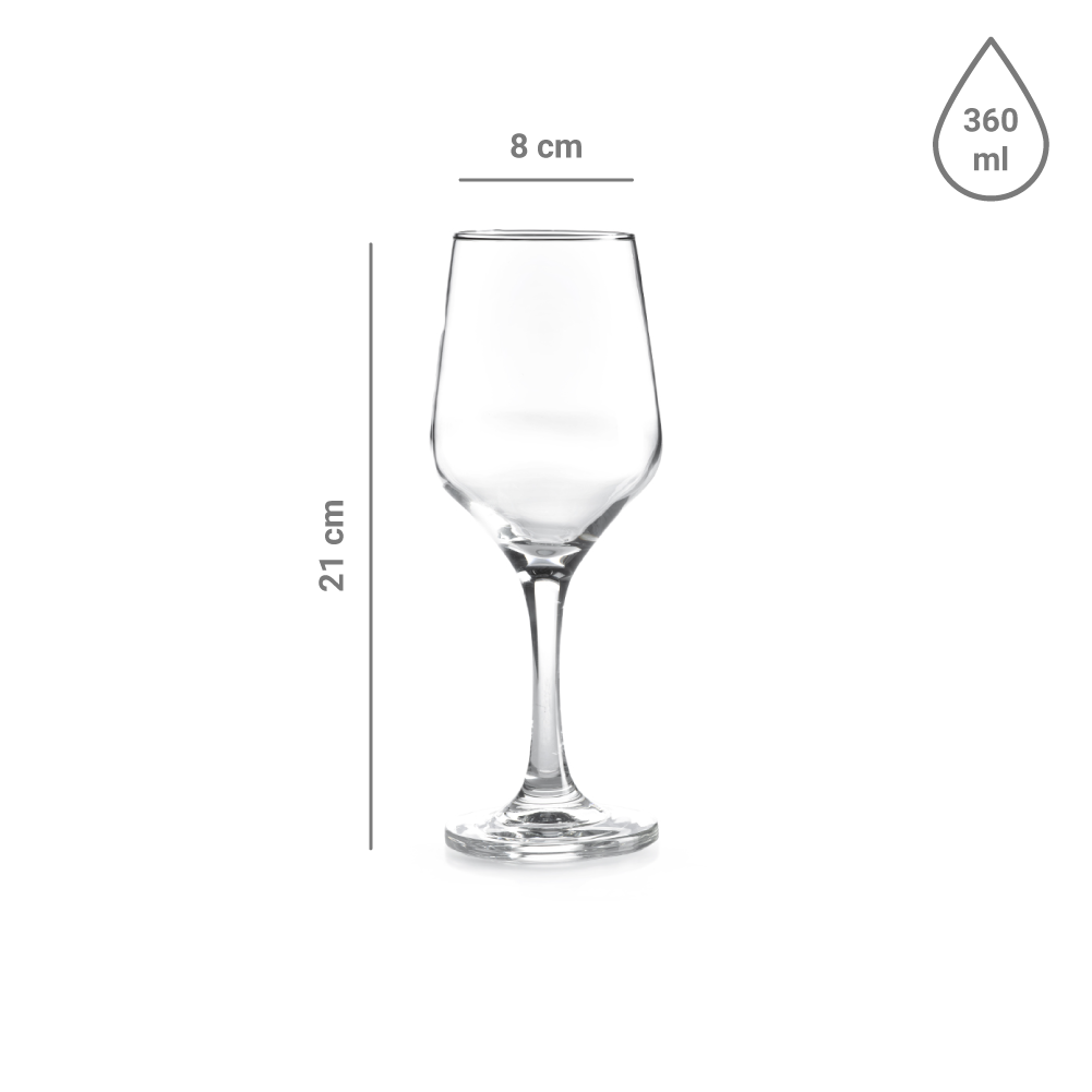 Copa Vino Toscana 370ml Vidrio Glassia 24 Piezas - Imagen 2