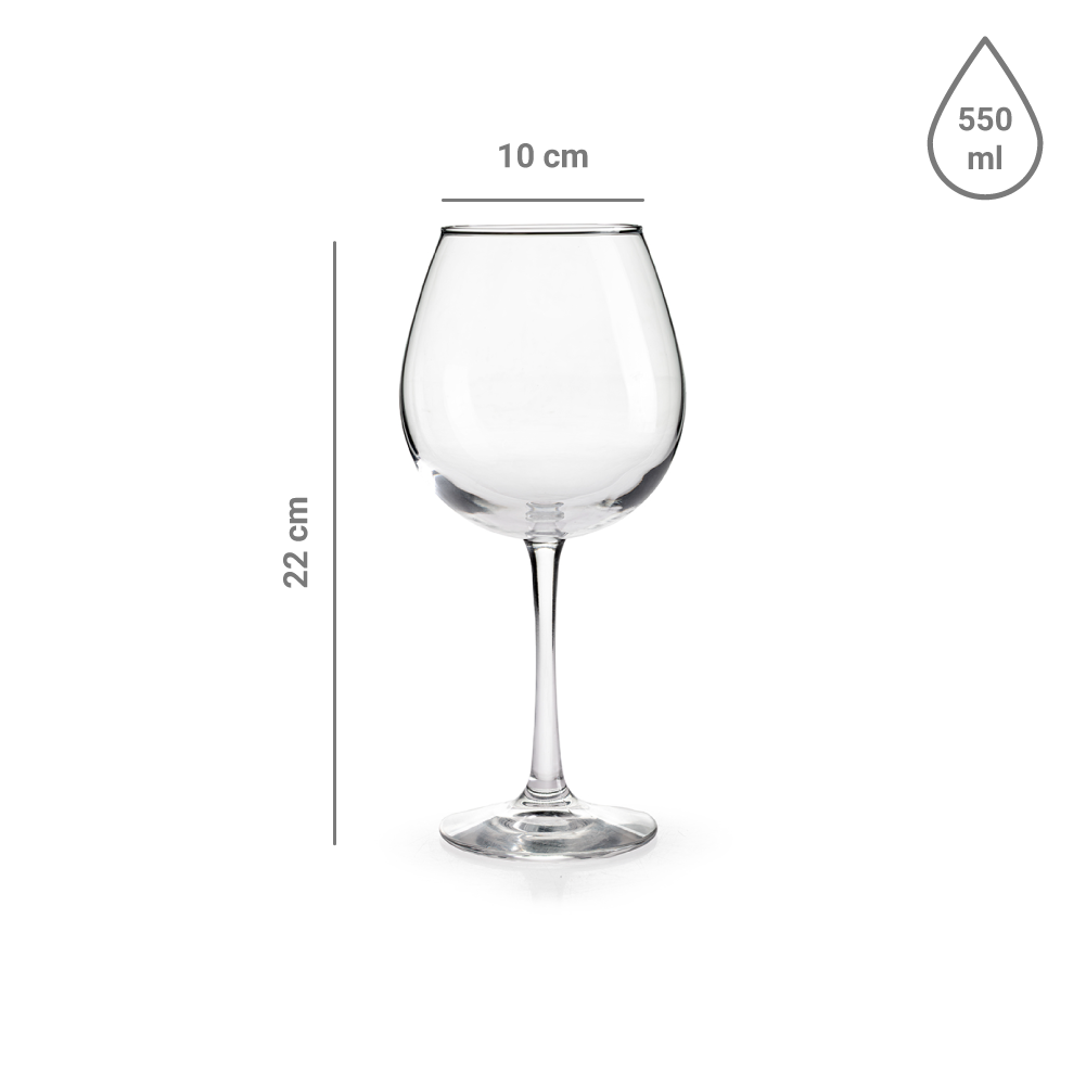 Copa Manzoni Red Wine 550ml Vidrio Libbey 12 Piezas - Imagen 2