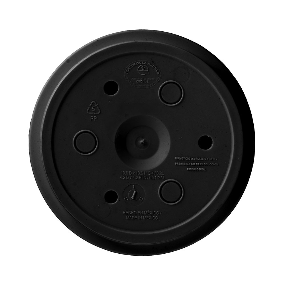 Maceta Amalfi Redonda 15.3cm Negro Plastico La Ardilla - Imagen 4