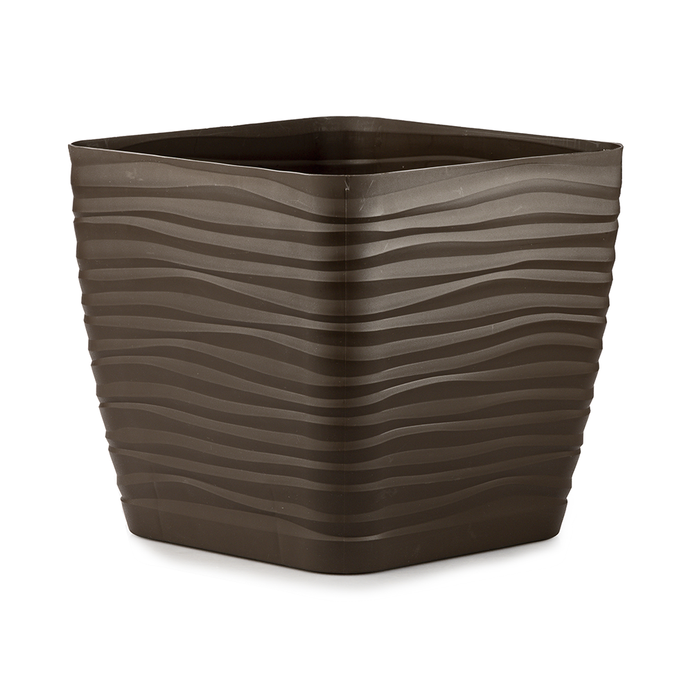 Maceta Sevilla Cuadrada 28cm Chocolate Plastico Trends