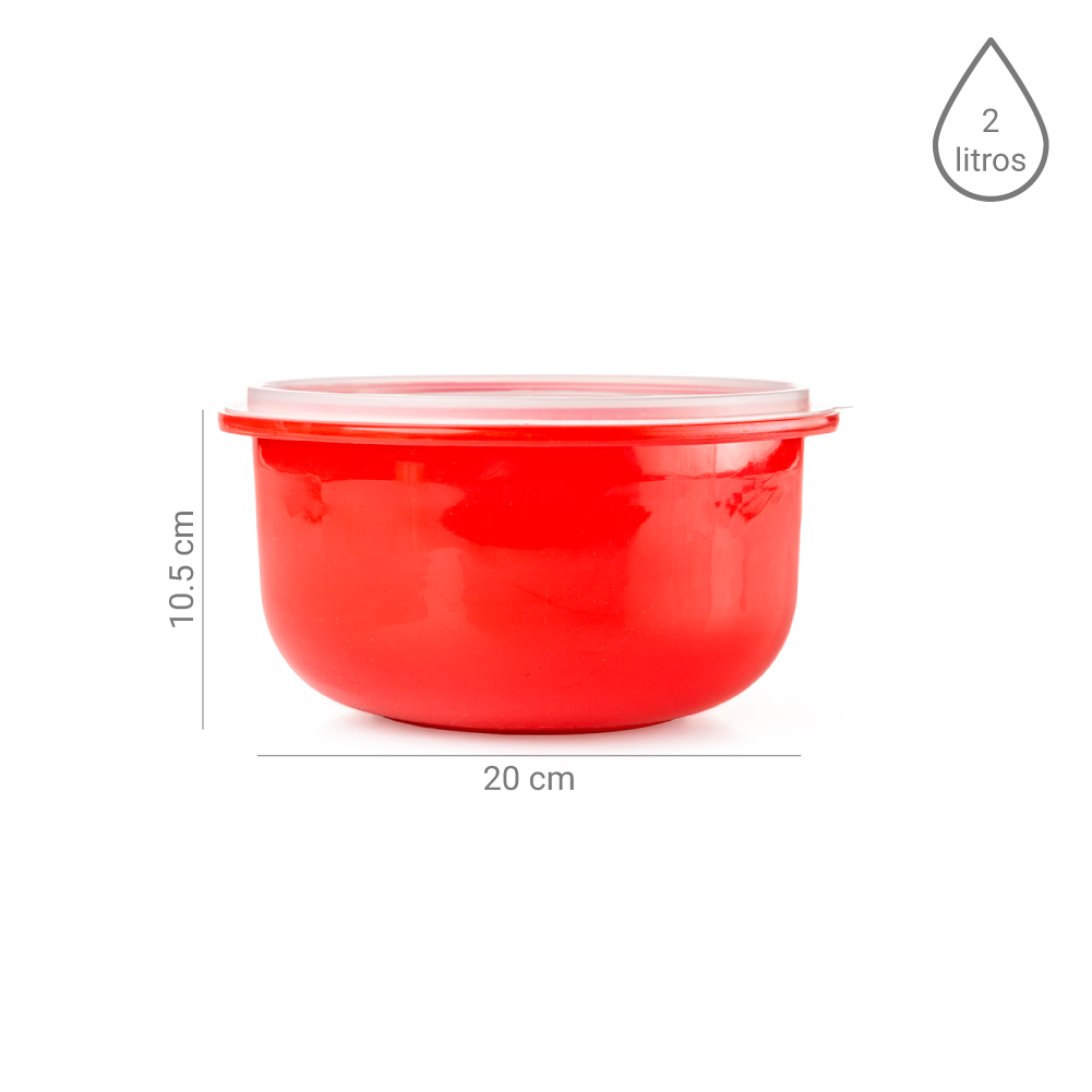 Tazon Hermetico 2L Plastico Colores - Imagen 2
