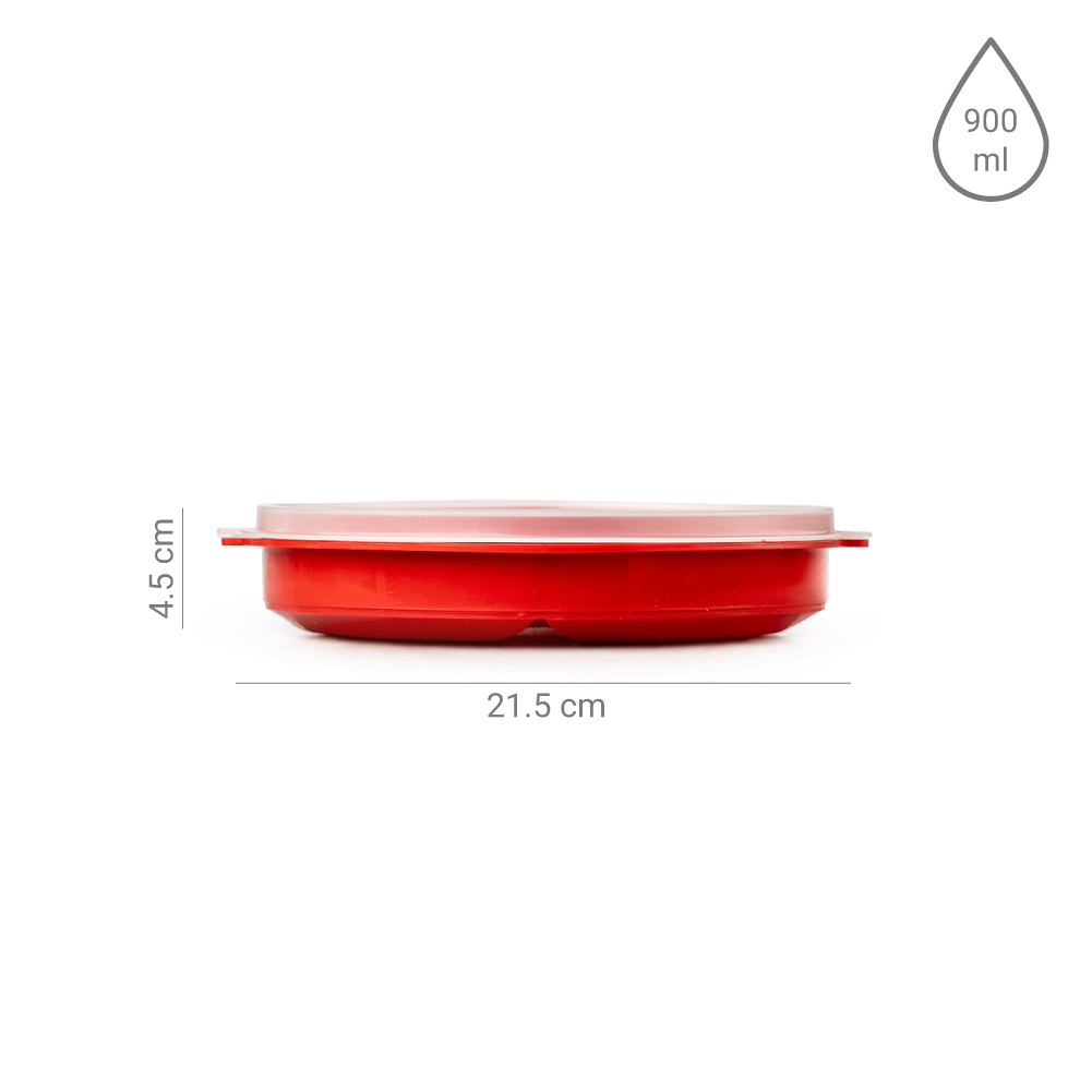 Plato con Divisiones y Tapa 900ml Plastico Colores Arplasa - Imagen 2