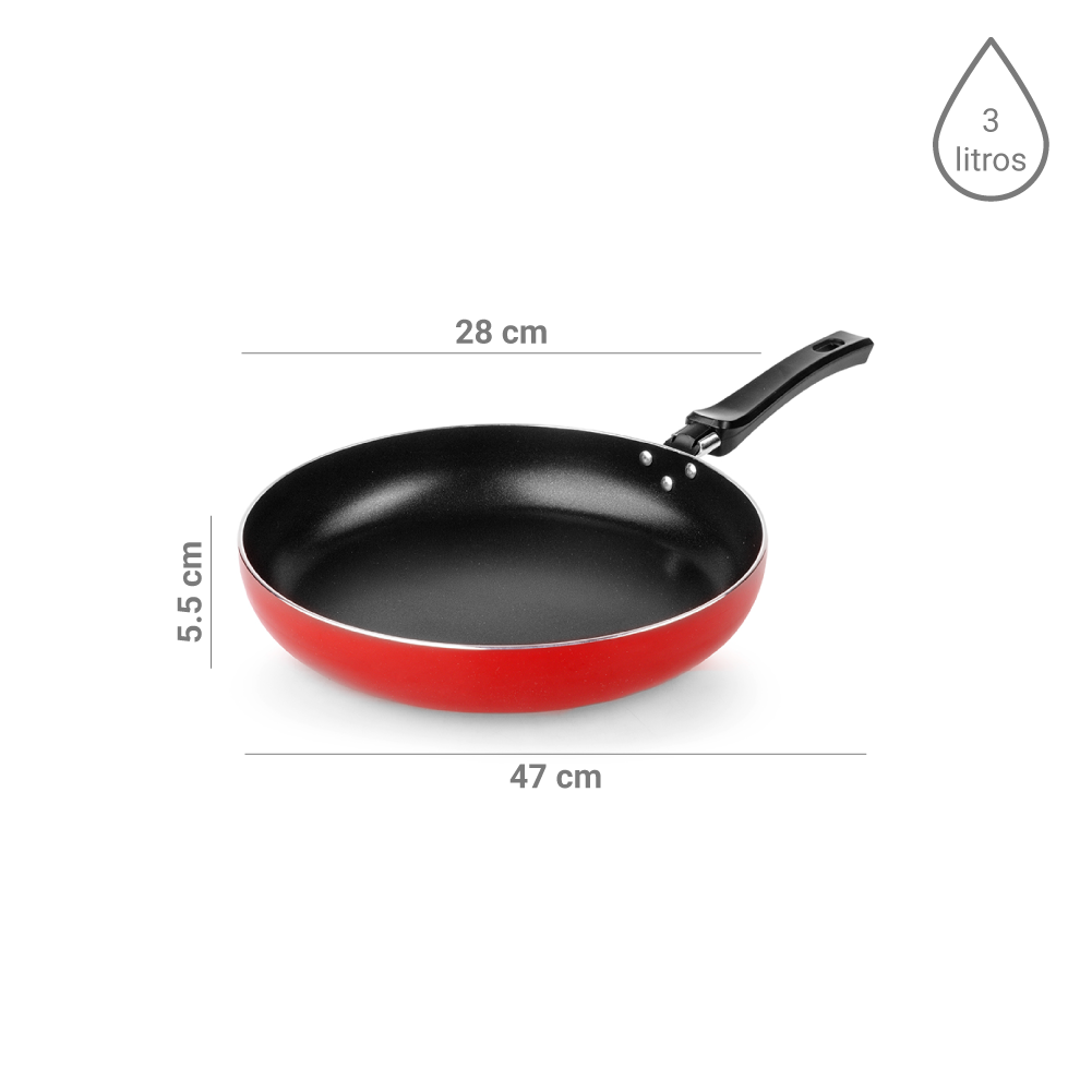 Sartén Profundo Rojo 28cm Aluminio Lamex - Imagen 7