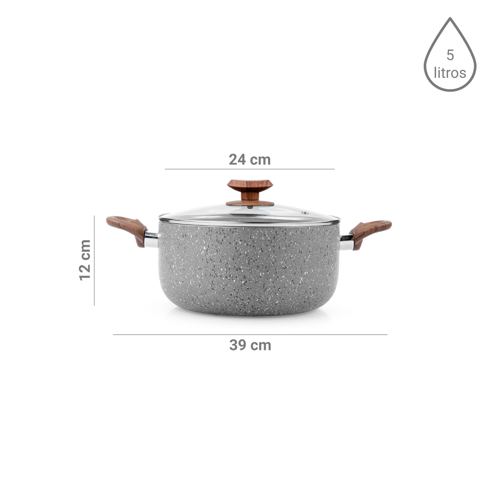Olla Recta Stone 4.6L Aluminio Lamex - Imagen 6